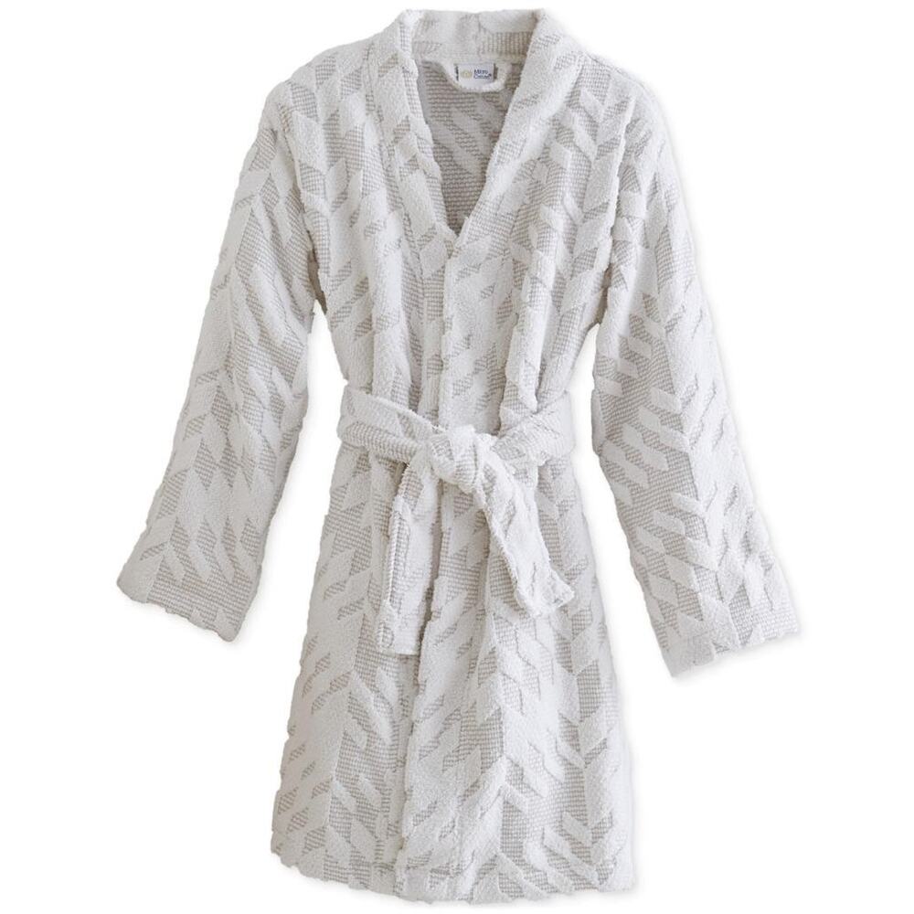 Home Design Women Light Gray 100% Cotton Terry Robe L/XL